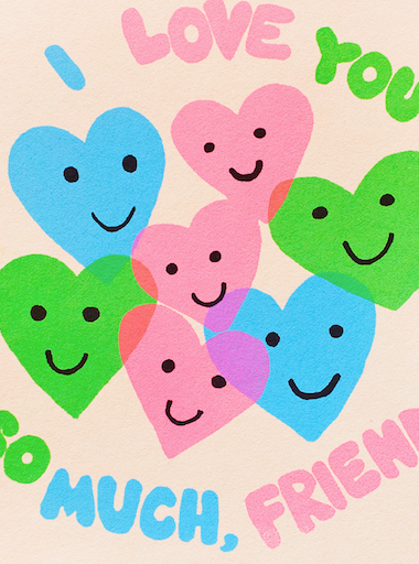 FRIEND HEARTS GREETING CARD
