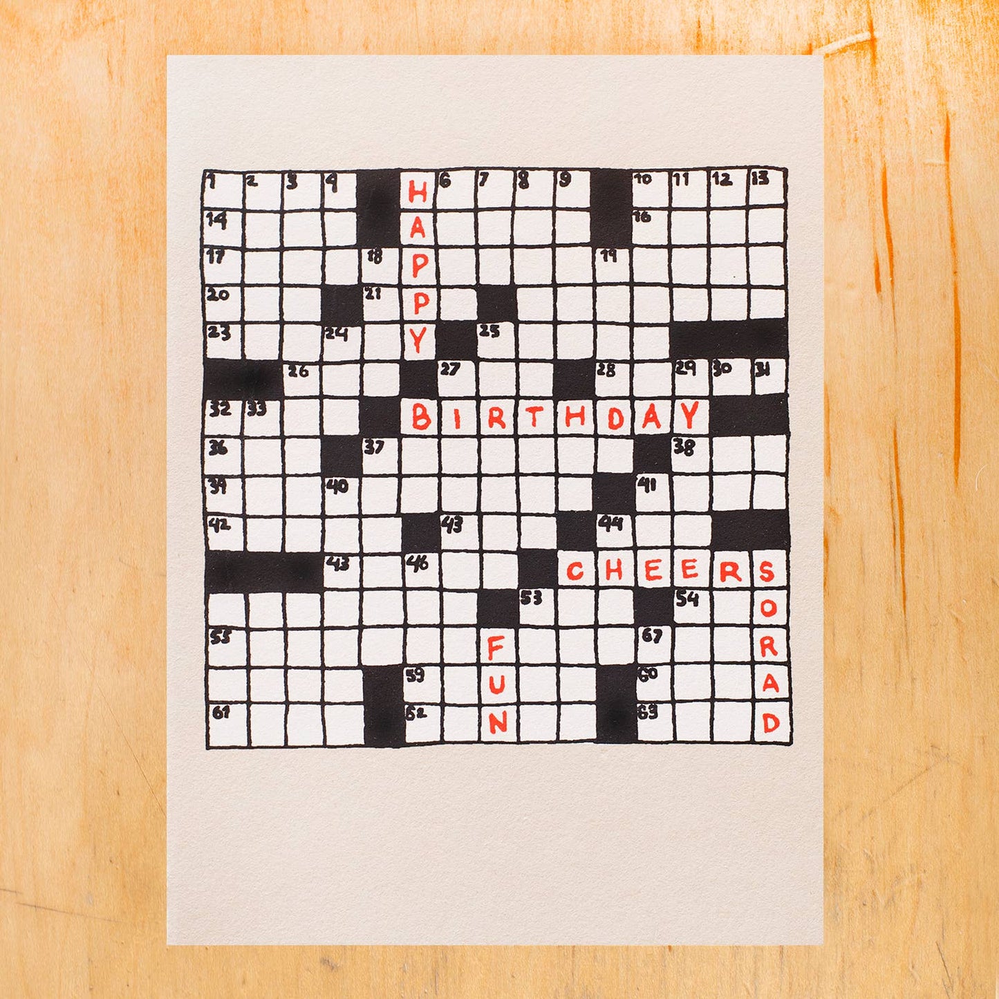 BIRTHDAY CROSSWORD GREETING CARD