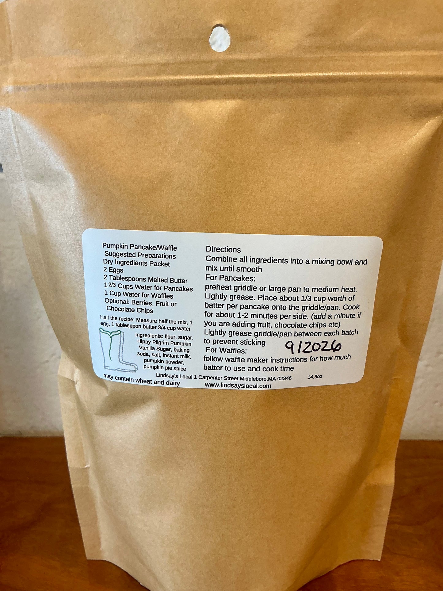 Lindsay’s Local Pumpkin pancake & waffle mix