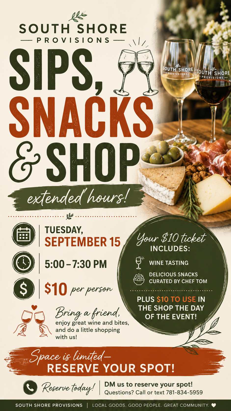 Sip & Shop Extended Hours