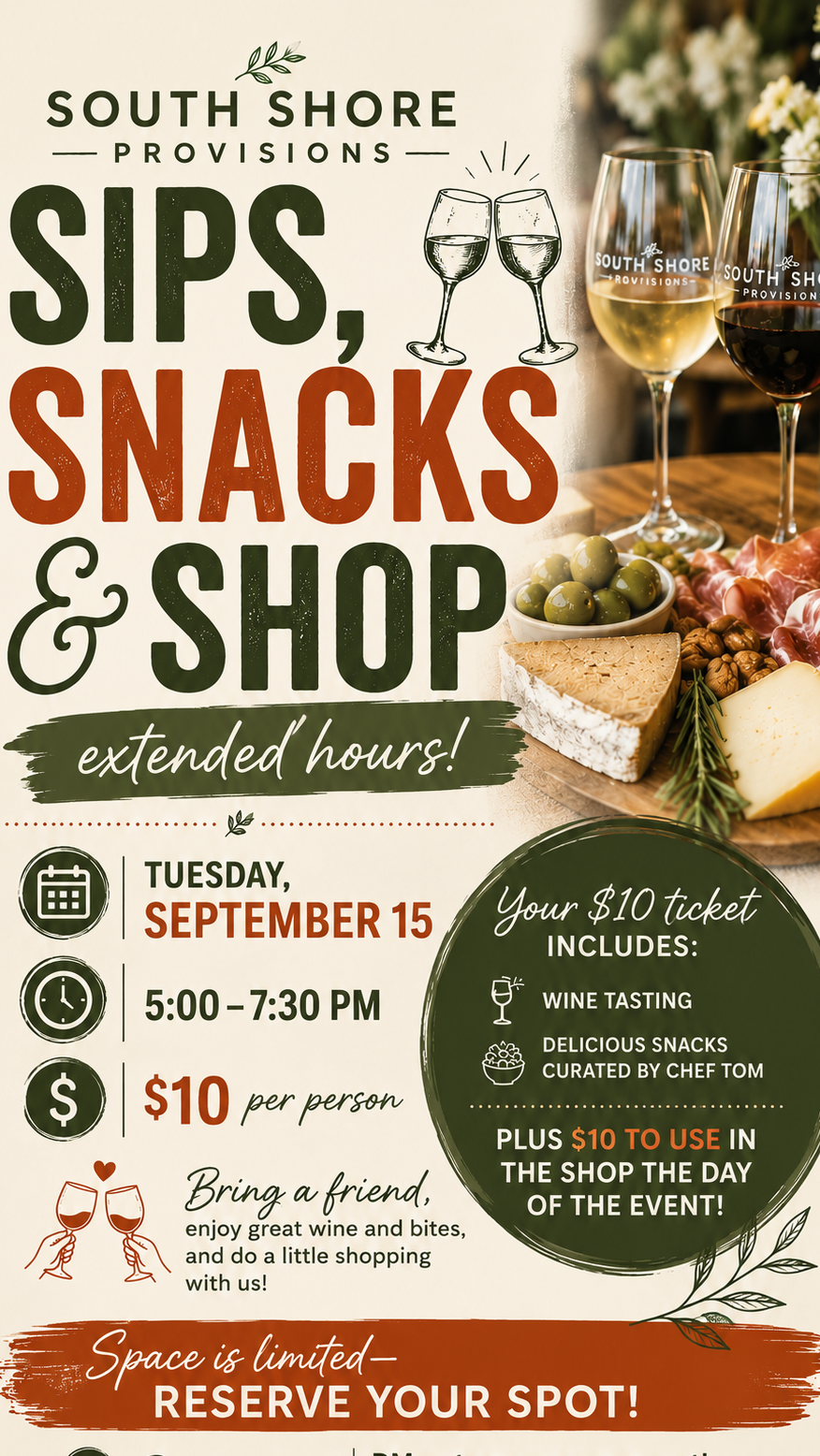 Sip & Shop Extended Hours