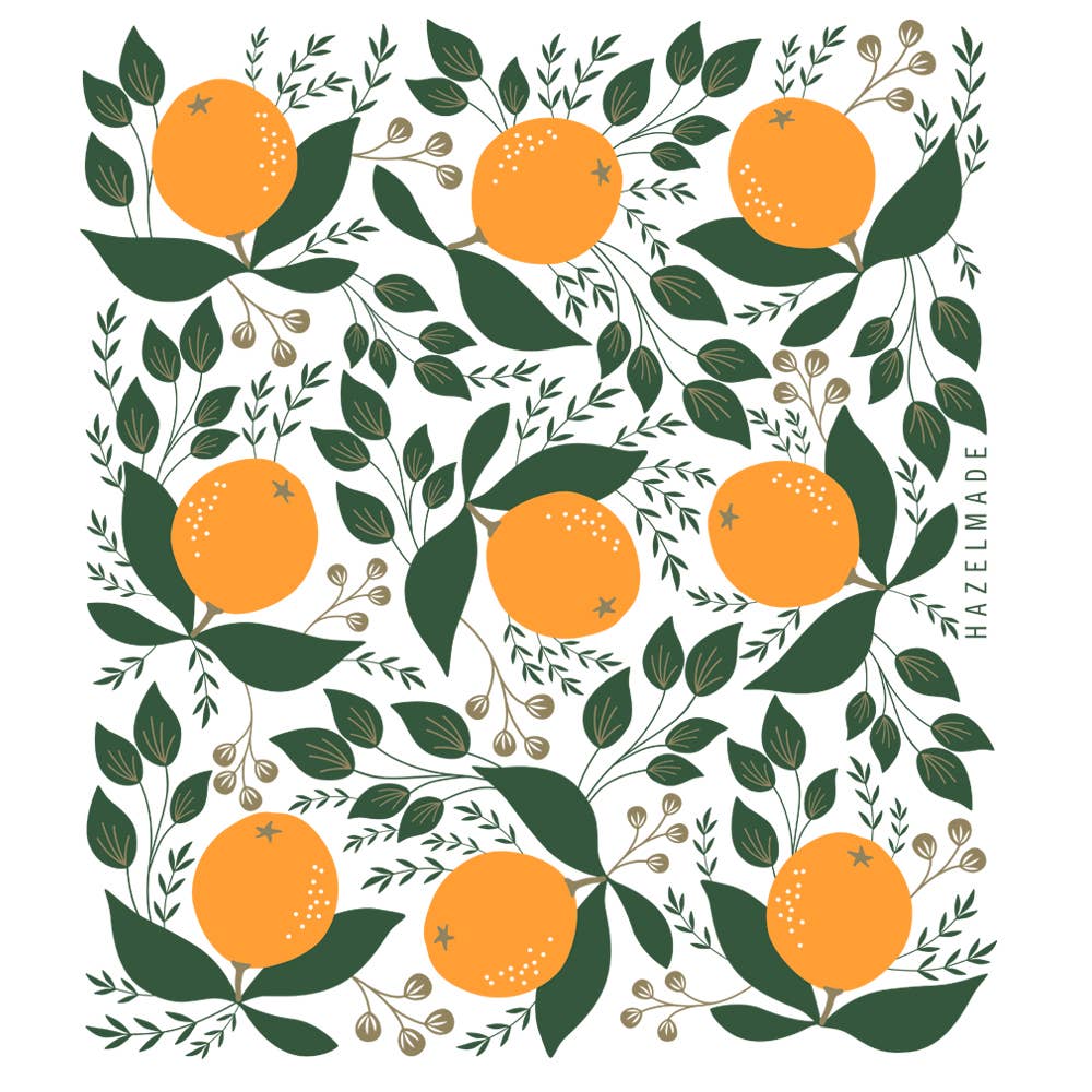 Winter Citrus Tea Towel / Holiday / USA Made