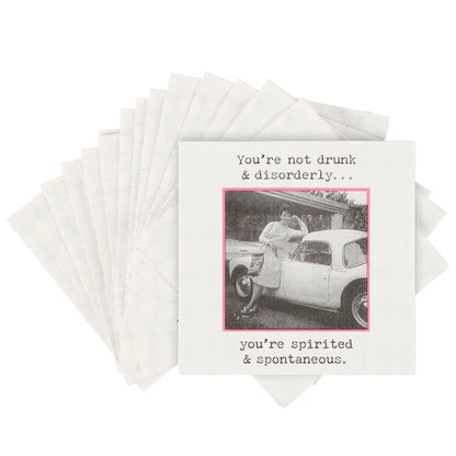 Spirited And Spontaneous Beverage Napkin