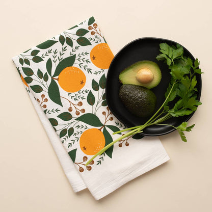 Winter Citrus Tea Towel / Holiday / USA Made