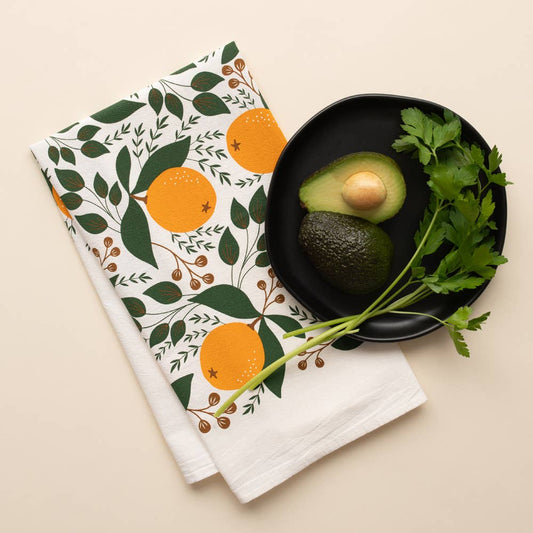 Winter Citrus Tea Towel / Holiday / USA Made