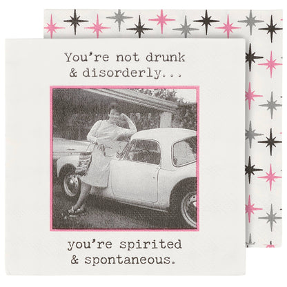 Spirited And Spontaneous Beverage Napkin