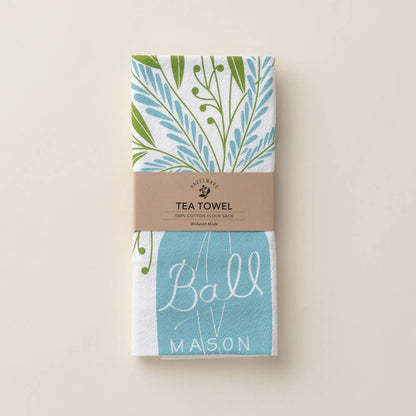 Mason Jar Flowers Tea Towel | Kitchen Towel