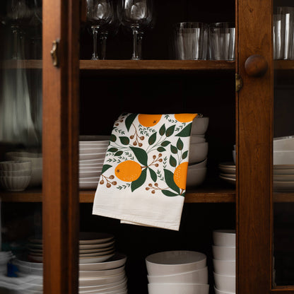 Winter Citrus Tea Towel / Holiday / USA Made