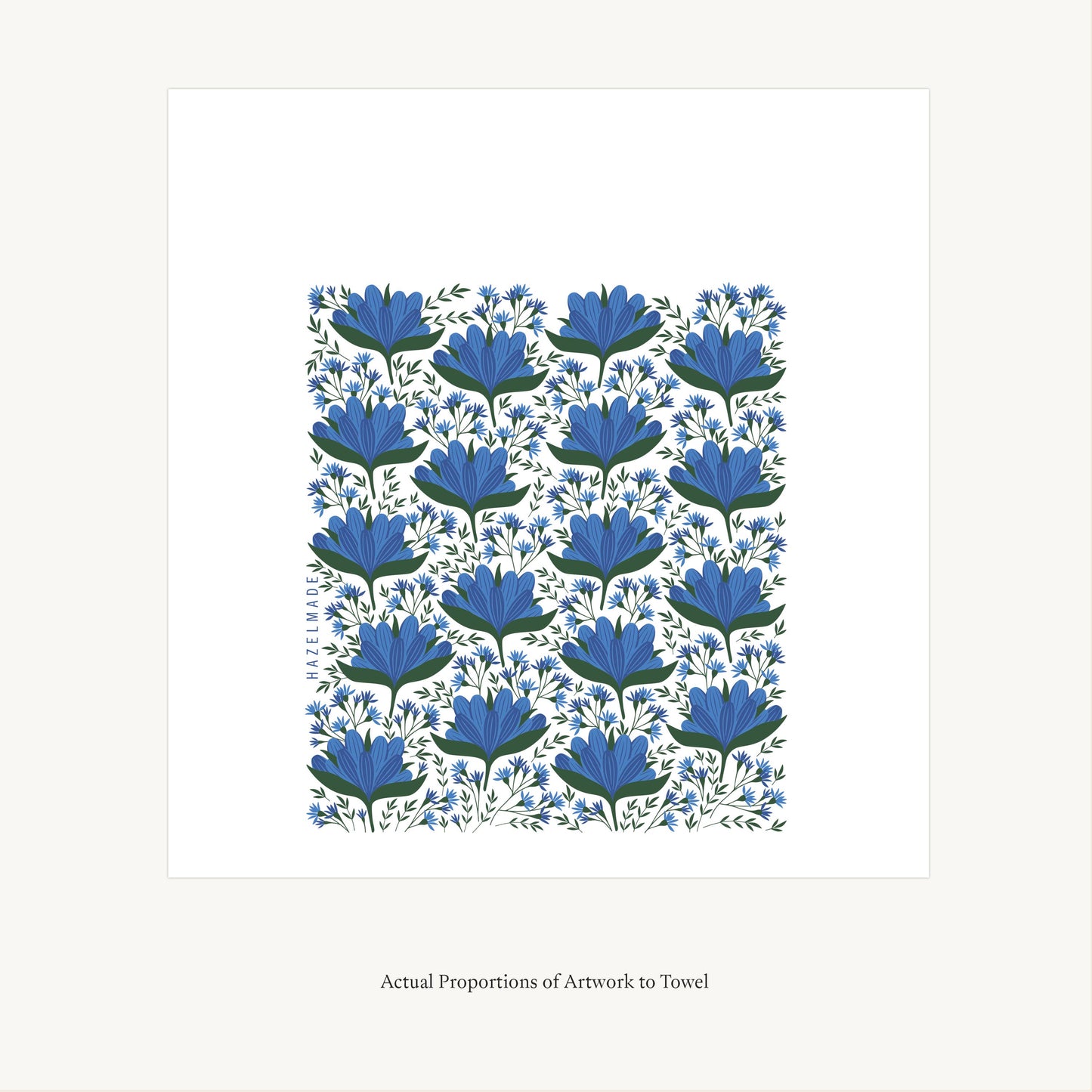 Blue Flowers Tea Towel | Cotton Flour Sack Towel