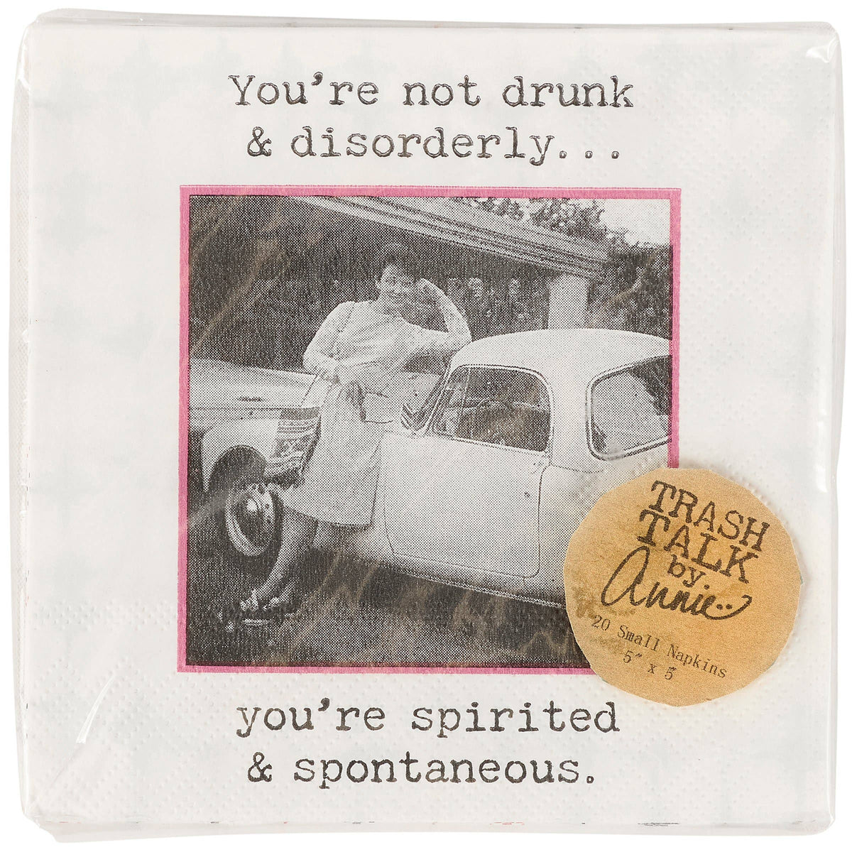 Spirited And Spontaneous Beverage Napkin