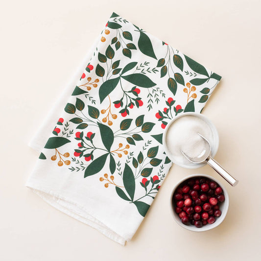 Winterberry Tea Towel / Holiday / USA Made