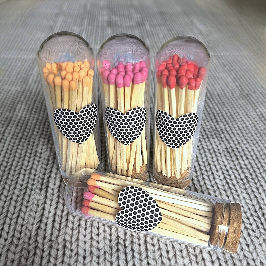 3" Matches in Cloche w/Heart Striker & 25 Colored Matches