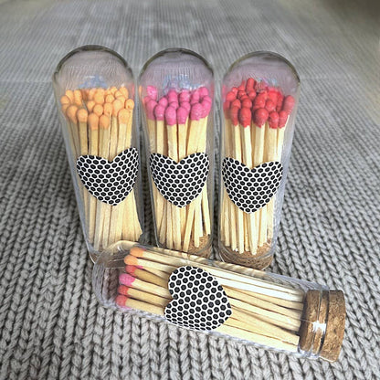 3" Matches in Cloche w/Heart Striker & 25 Colored Matches