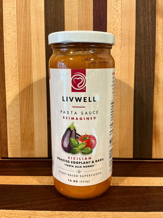 LIVWELL Roasted eggplant & basil pasta sauce