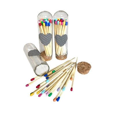 3" Matches in Cloche w/Heart Striker & 25 Colored Matches