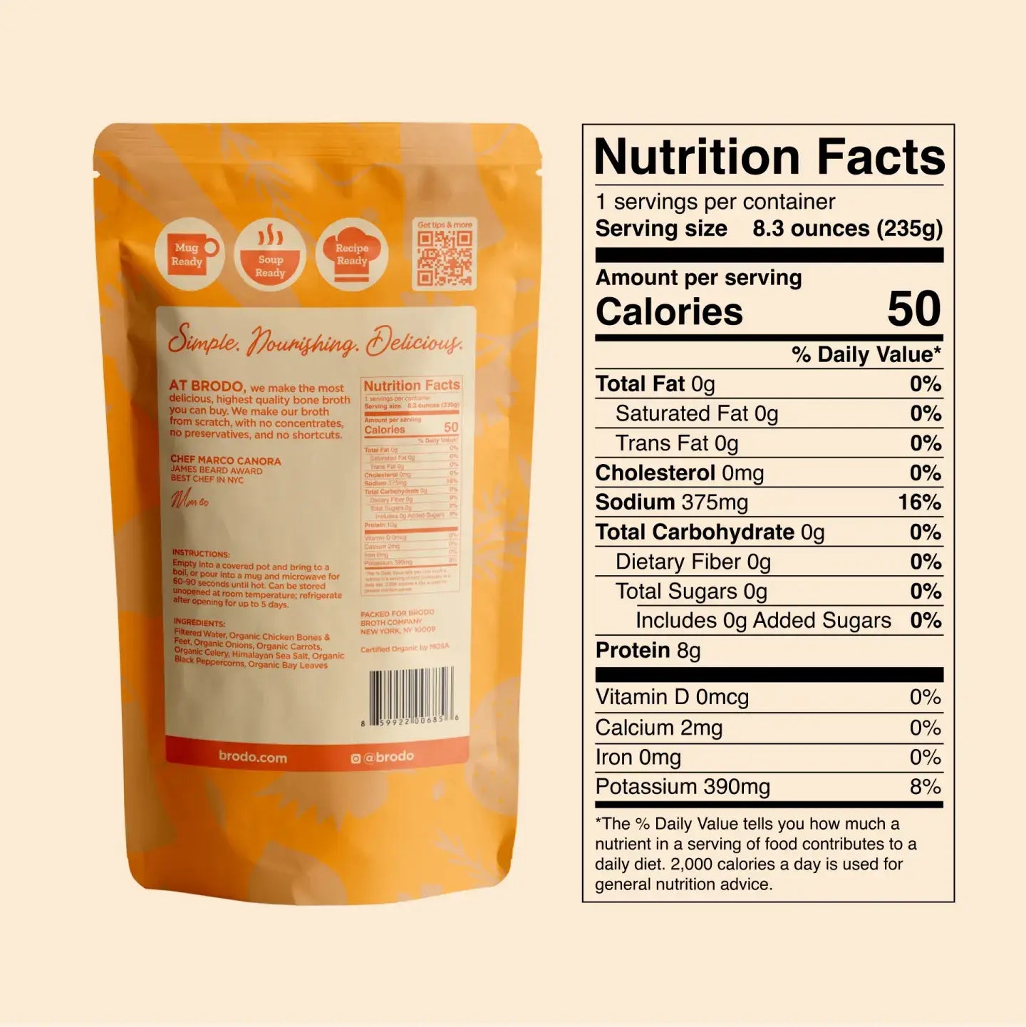 Organic Chicken Bone Broth (6 x 1 Cup)