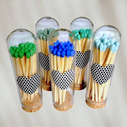 3" Matches in Cloche w/Heart Striker & 25 Colored Matches