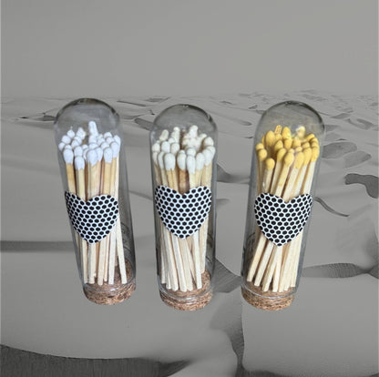 3" Matches in Cloche w/Heart Striker & 25 Colored Matches
