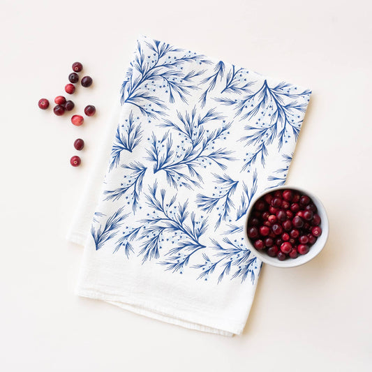 Winter Branch Tea Towel / Holiday /USA Made