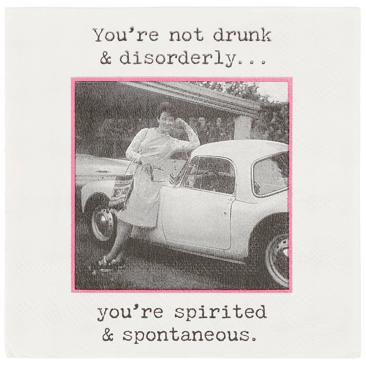 Spirited And Spontaneous Beverage Napkin